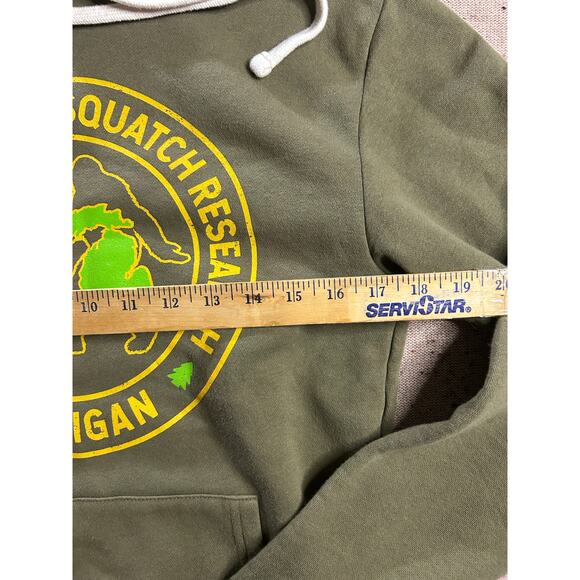 Michigan Department of Sasquatch Research Hoodie Small Olive Green Outdoors - Picture 3 of 5